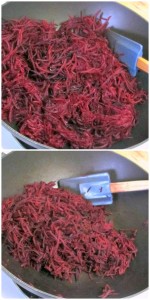 Shred beets and saute them in butter - with a little orange juice to brighten them - for a lighter feeling vegetable - www.inhabitedkitchen.com