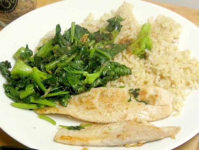 Fresh spinach and a filet of fish, ready in about 10 minutes - www.inhabitedkitchen.com
