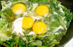 Garlicky Greens and Eggs - Inhabited Kitchen