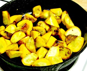 Summer squash saute, cooked in five minutes, with a touch of butter for a delicate golden brown. www.inhabitedkitchen.com