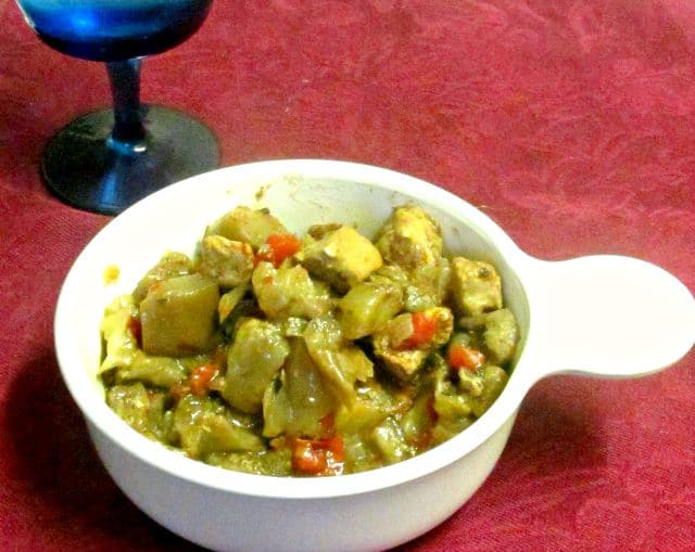 Simmered pork and eggplant, with Greek inspired seasoning - www.inhabitedkitchen.com