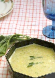 Creamy corn and leek soup - gluten free and vegan, and perfect for the first cool nights at the end of summer! www.inhabitedkitchen.com