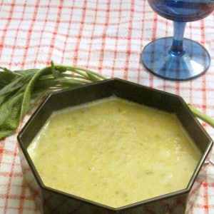 Creamy corn and leek soup - gluten free and vegan, and perfect for the first cool nights at the end of summer! www.inhabitedkitchen.com