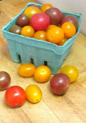 Cherry Tomato Clafoutis, a savory take on a classic recipe. Very easy and very elegant. (Gluten Free version.) www.inhabitedkitchen.com