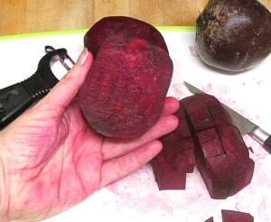 Oven roasted beets - simple, uncomplicated, and delicious! Serve hot as a vegetable side dish, or cold as a winter salad. 