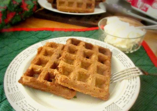 Gingerbread waffles - gluten free, sugar free, but light and crisp, with the warm aroma of the gingerbread spice blend. 