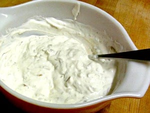 An updated, natural version of the onion dip we all grew up with - sweetly and intensely onion.