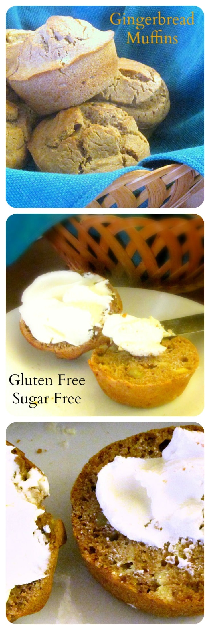 Gluten Free Gingerbread Muffins - sugar free, also, with a touch of sweetness from apples and tang from teff flour. 