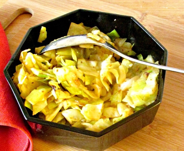 Simple Sauteed Cabbage with Harissa