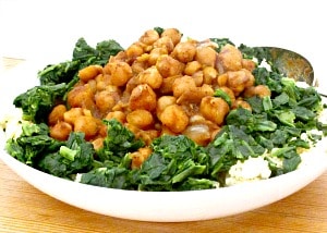 Curried Chickpeas with Spinach