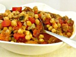Mix Italian sausage and ceci - chickpeas - for a flavorful stew.