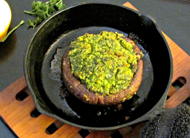 Parsley Stuffed Portobellos - a gluten free stuffed mushroom. Easy and delicious, perfect for entertaining! 