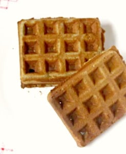 Orange cardamom waffles - gluten free, corn free, with a mild tang from buckwheat complementing the sweetness of orange juice. 