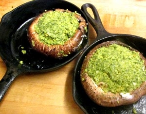 Parsley Stuffed Portobellos - a gluten free stuffed mushroom. Easy and delicious, perfect for entertaining! 