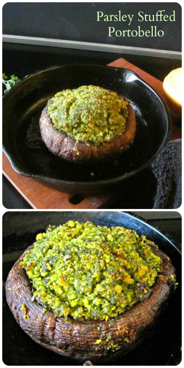 Parsley Stuffed Portobellos - a gluten free stuffed mushroom. Easy and delicious, perfect for entertaining! 