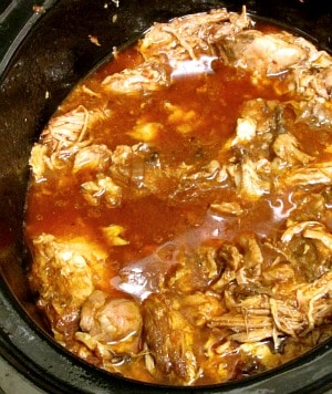 Make this easy slow cooker pulled pork with a smoky spicy sauce made of chipotle in adobo. 