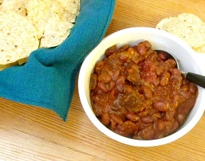 Make a large slow cooker full of chili, for a party, for the freezer, for a series or delicious quick meals! 