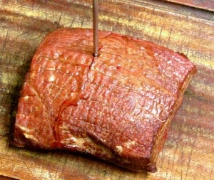 Slow Roast Beef is a method to roast tougher cuts of beef such as round with a lower temperature to make beautiful tender roast beef. 