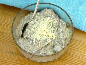 Tropical chia pudding - refreshing and light. Perfect for enjoying while sitting under a palm tree - or wishing you were!