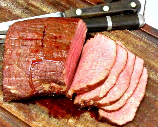 Slow Roast Beef is a method to roast tougher cuts of beef such as round with a lower temperature to make beautiful tender roast beef. 