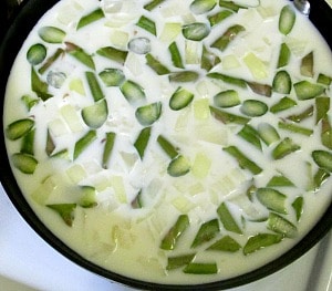 A frugal Cream of Asparagus Soup, made with the woody ends of the spears that are usually discarded. Delicate, elegant, and thrifty! 