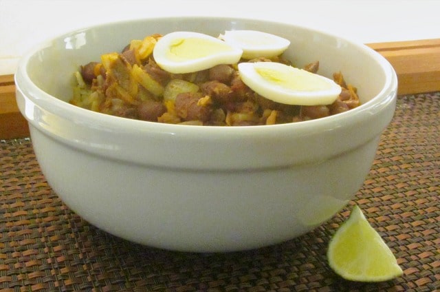 Protein Flip - a term for moving meat and other animal protein from the center of our attention to the side, as in this recipe for Red Beans with Pork.