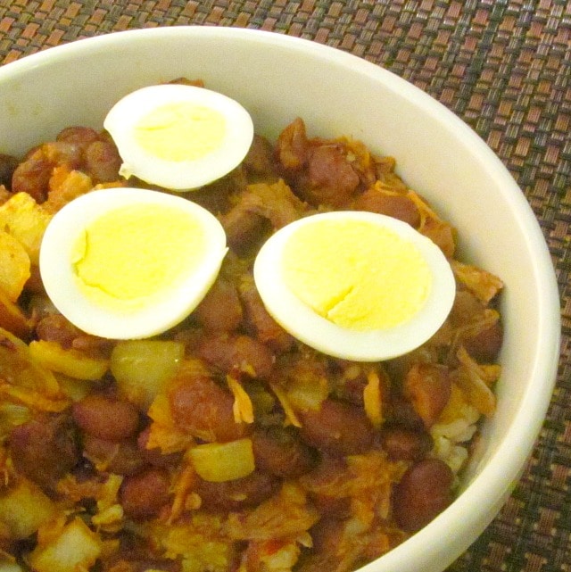 Protein Flip - a term for moving meat and other animal protein from the center of our attention to the side, as in this recipe for Red Beans with Pork.