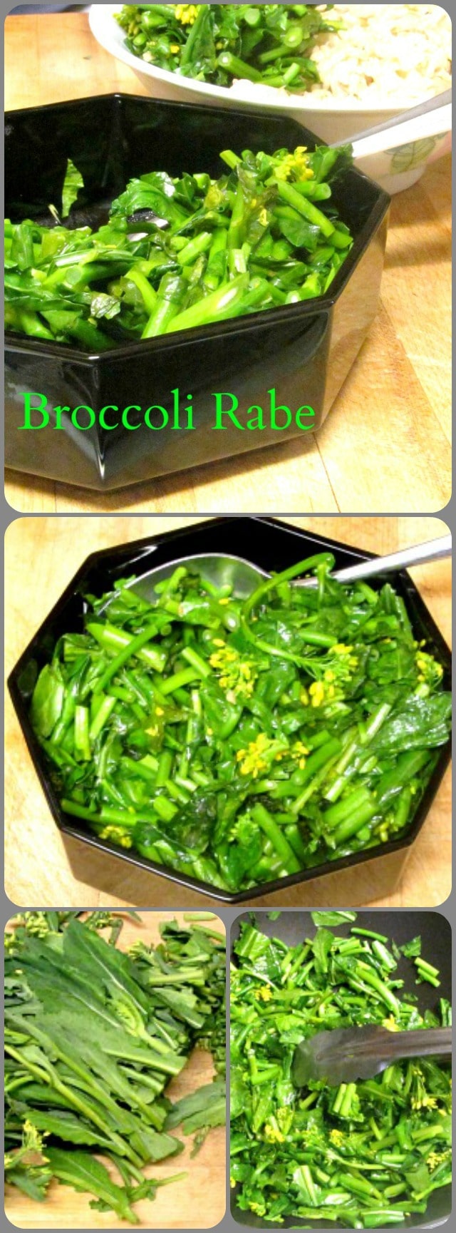 Broccoli rabe, and cooking greens - the basic method I use to wash and prepare a wide variety of leafy green vegetables. 