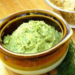 A dill bean spread - not really hummus, though used in many of the same ways - to serve on crackers alongside a salad or soup, or as an appetizer. 