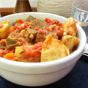 Fast and easy, a simple stripped down pressure cooker beef stew - using pre-browned beef cubes - is a wonderful weeknight dinner! 