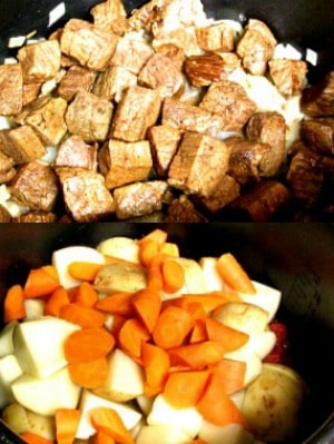 Fast and easy, a simple stripped down pressure cooker beef stew - using pre-browned beef cubes - is a wonderful weeknight dinner! 