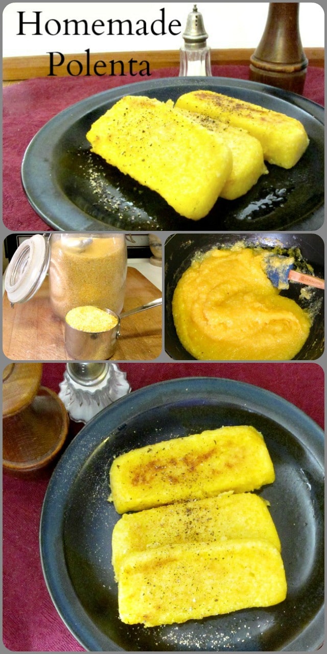 Polenta is easy to make at home. You can either eat it all at once, or cool, slice, and keep it to reheat later when you need a quick, easy meal. 