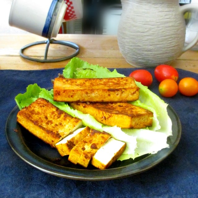 Prepare your own firm Chipotle Tofu, ready to slice and use instead of commercial baked tofu.