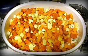 Roast Vegetables - an easy make ahead dish to use in a Modular Meal Plan, to simplify holiday cooking!
