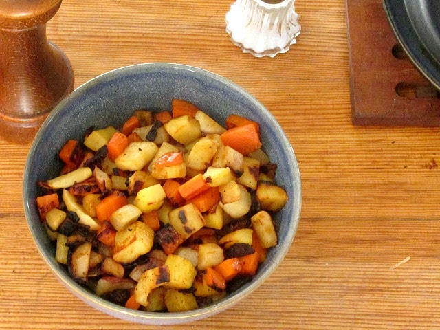 When you don't have the time to roast a big pan of vegetables, these pan roasted root vegetables are faster and easier, and also delicious!