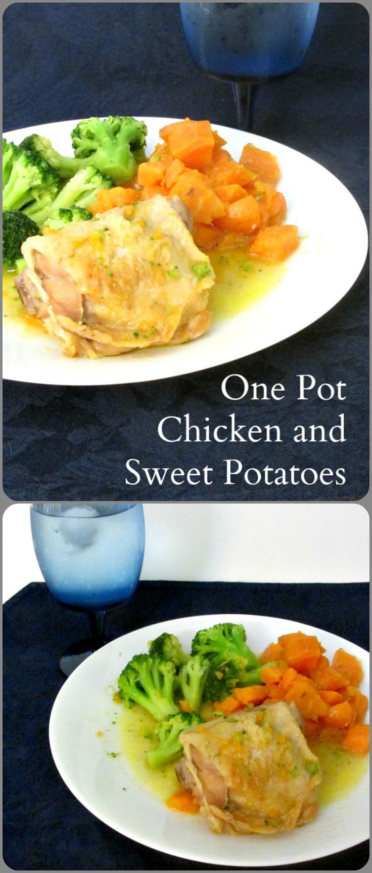 Make this fast one pot meal of chicken, sweet potatoes and vegetables! A delicious easy dinner! 