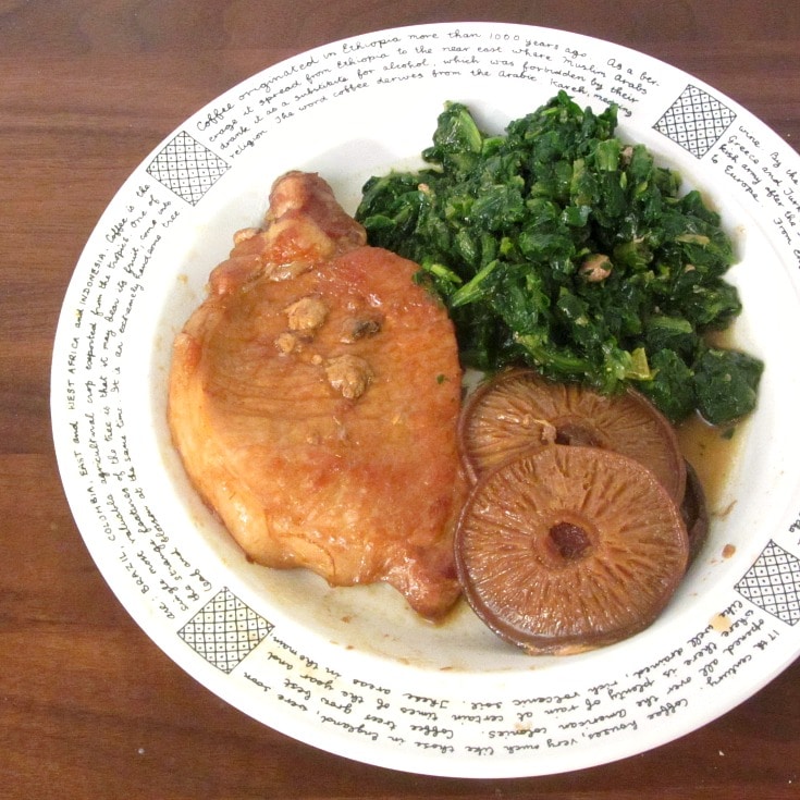 Fast and easy, Tamari Mushroom Pork Chops are browned, then braised in a quick but flavorful Japanese inspired, gluten free broth.