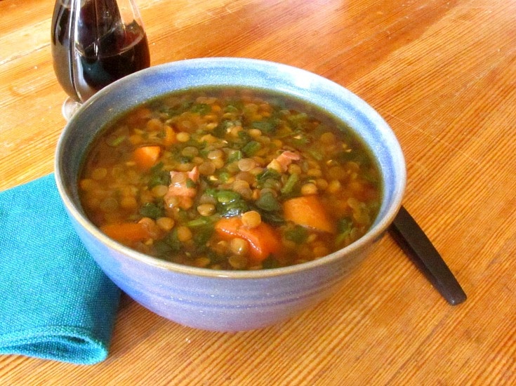 Lentil Soup in a pressure cooker - fast, easy, and delicious, Great for warm days and chilly nights - don't heat up the kitchen! 