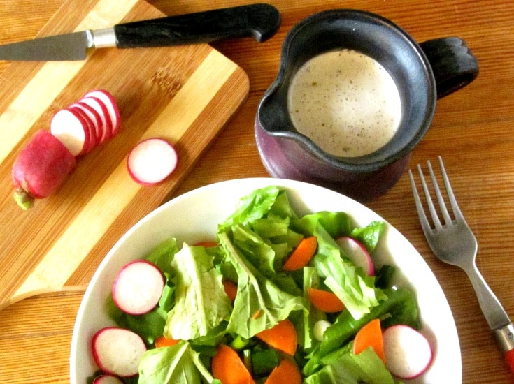 Pepper Parmesan Salad Dressing adds a punch of flavor to a simple green salad. It's easy to make, with ingredients you may already have on hand. 