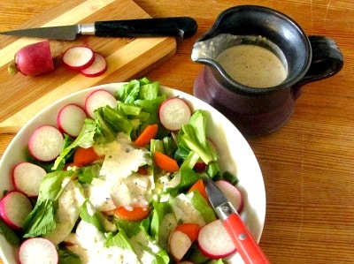 Pepper Parmesan Salad Dressing adds a punch of flavor to a simple green salad. It's easy to make, with ingredients you may already have on hand. 