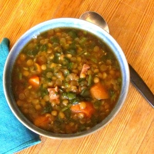 Lentil Soup in a pressure cooker - fast, easy, and delicious, Great for warm days and chilly nights - don't heat up the kitchen! 