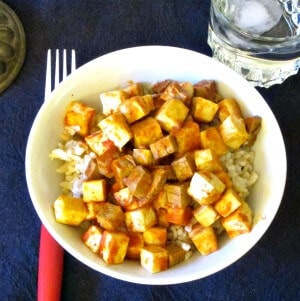 Combine leftover pot roast with tofu with seasoning to make a quick dinner that doesn't taste at all like leftovers!