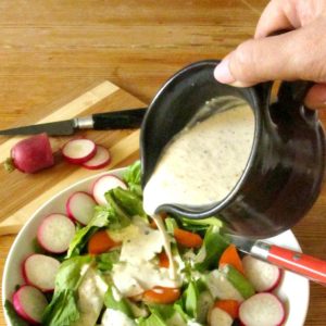 Pepper Parmesan Salad Dressing adds a punch of flavor to a simple green salad. It's easy to make, with ingredients you may already have on hand.