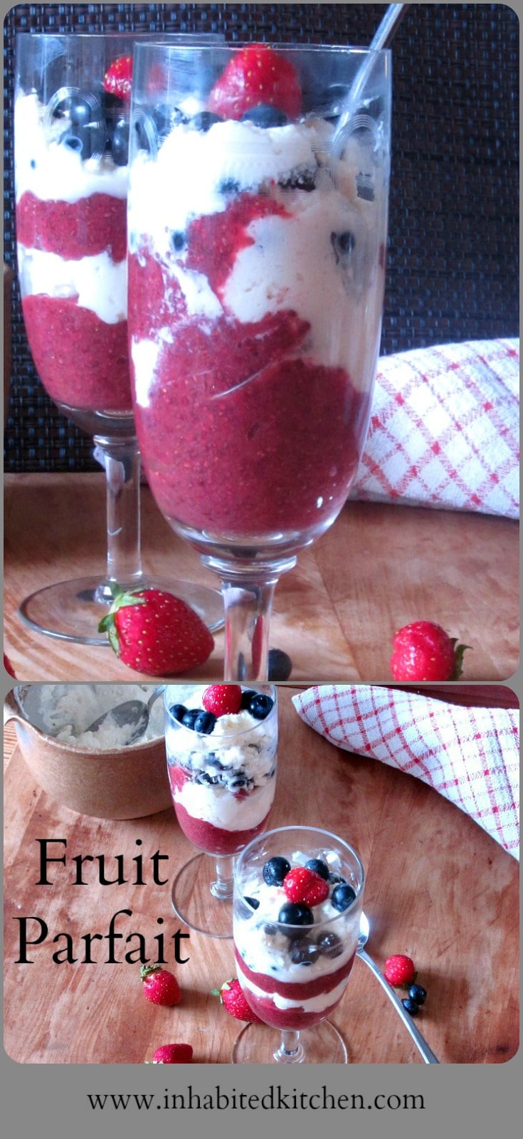 A sugarfree chia fruit parfait makes a perfect dessert for the Fourth of July or other holidays! Simple, delicious, and attractive.