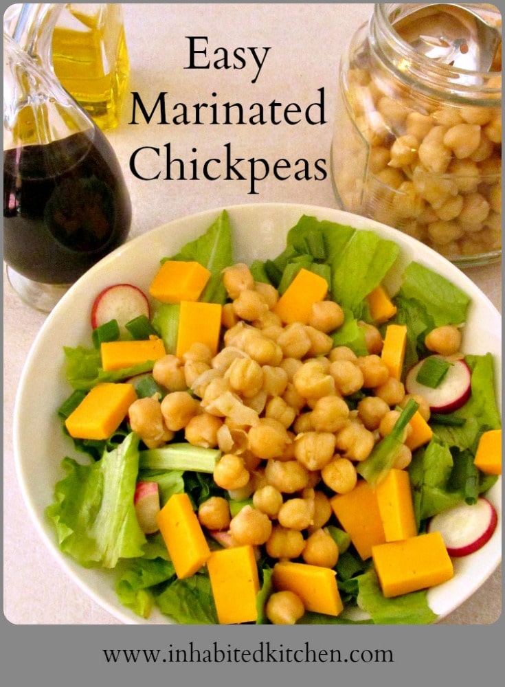 Marinate chickpeas for a flavorful addition to a salad. This easy recipe takes only five minutes, but adds so much to your meal! 