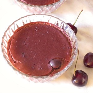 Rich, dark - and unsweetened - chocolate combines with sweet red cherries to make a wonderful Sugarfree Black Forest Pudding. 