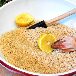 Do you miss tabbouli, if you need to avoid wheat? Gluten free Quinoa Tabbouli works remarkably well, and makes a terrific addition to any salad lunch!