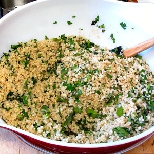 Do you miss tabbouli, if you need to avoid wheat? Gluten free Quinoa Tabbouli works remarkably well, and makes a terrific addition to any salad lunch!