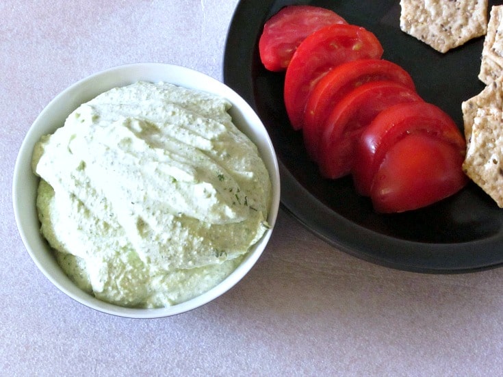 Flavor whipped feta with dill for a wonderfully flavored spread - delicious on crackers, terrific in a lunchbox, great for any lunch or snack.