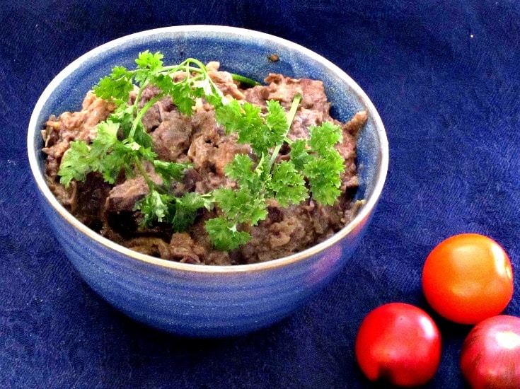 Layer eggplant and beef in a slow cooker, and add a little seasoning, for a super simple, delicious, and gluten free dinner! 